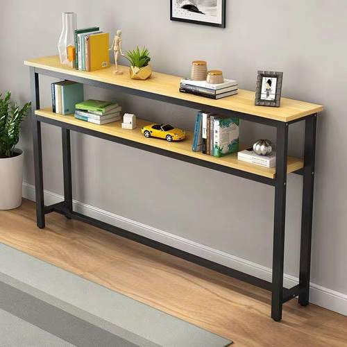 沙发后置物阳台长条桌窄床边夹缝小脑窄桌MTZ双层电桌床桌边架夹