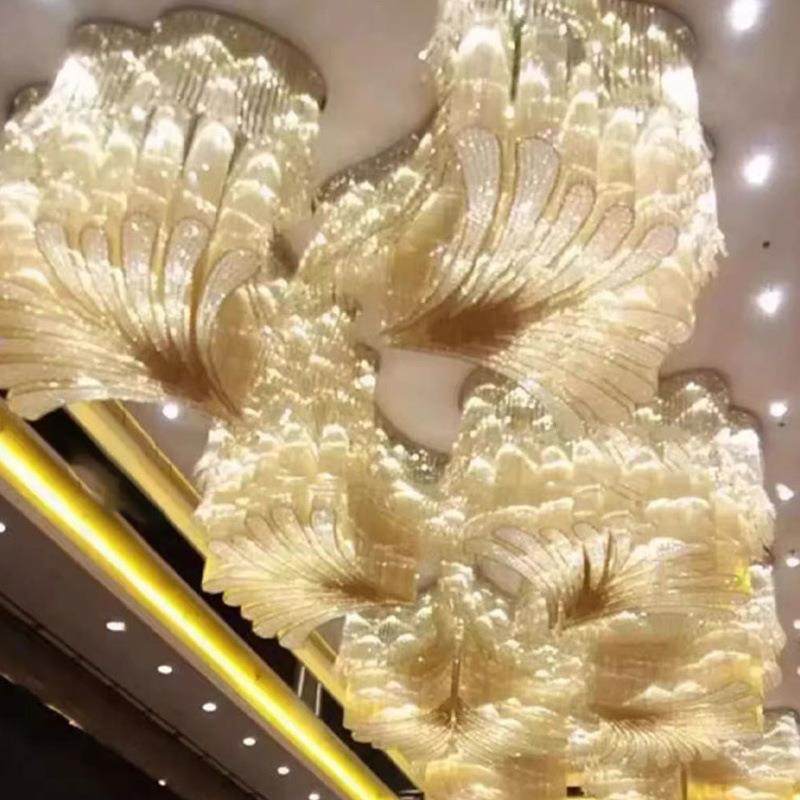 别墅吊灯酒21店大堂灯工宴会厅水晶灯具吊大型程非标售灯楼部沙盘