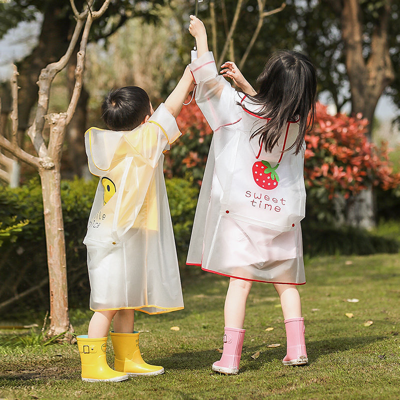 儿童雨衣女童幼儿园男孩带书包位小学生长款全身防水雨披雨鞋套装