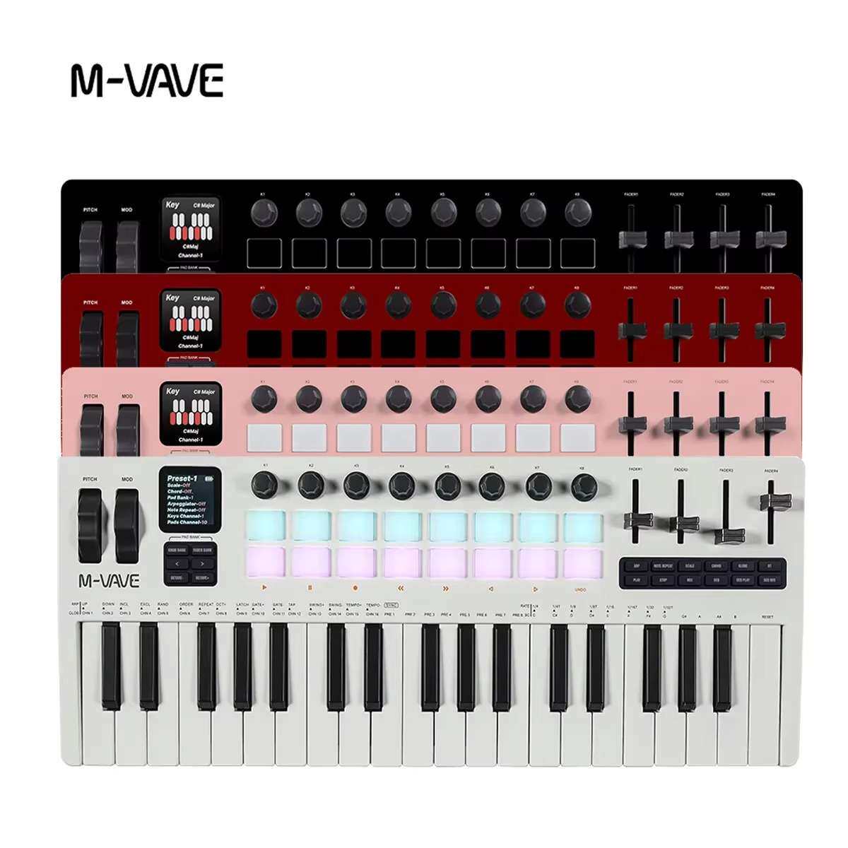 37键MIDI键盘合成器移动便携制作电音编曲键盘控制器可充电打击垫