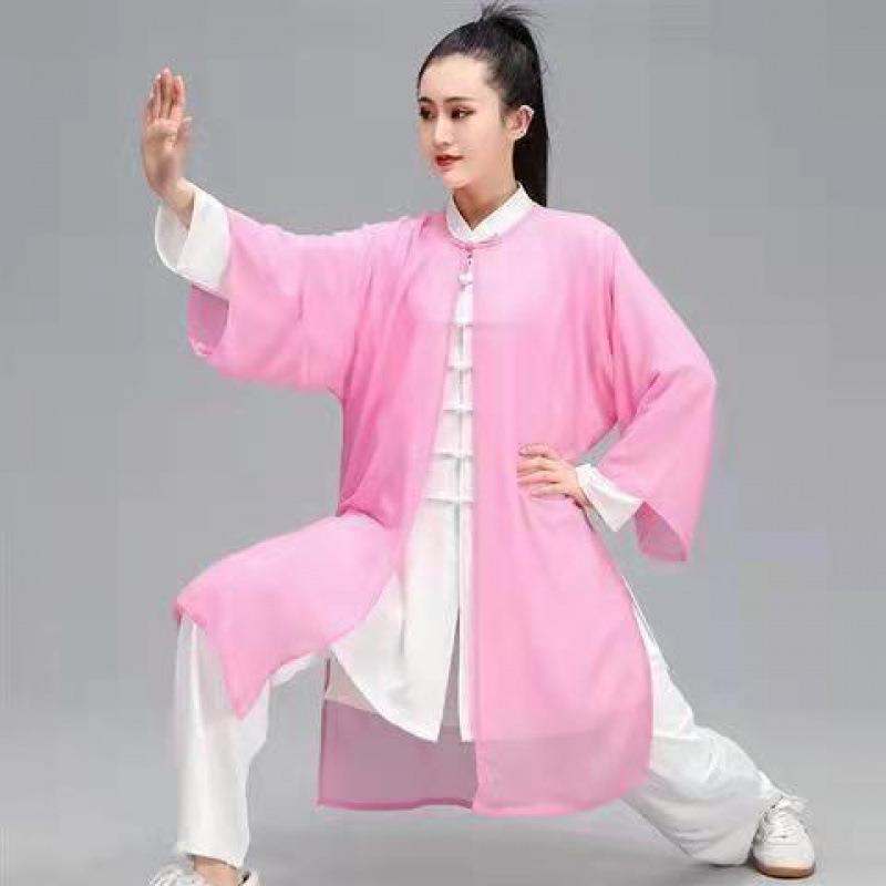 网红款太极服单披纱中国风太极拳比赛武术功夫表演服春夏防晒飘逸
