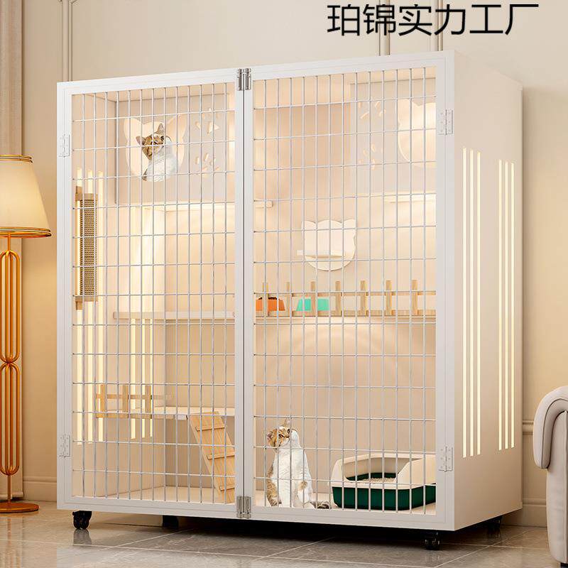 阳安居宠物实木别墅家用猫屋室内超大自由空间豪华一体猫咪笼子