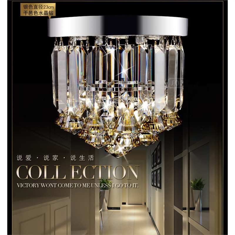 简约金色走廊灯玄关灯阳台灯过道灯led欧式水晶吸顶灯入户灯小灯