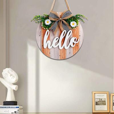 跨境热卖欢迎牌门挂饰LED灯蝴蝶结welcome挂牌hello门牌可替换