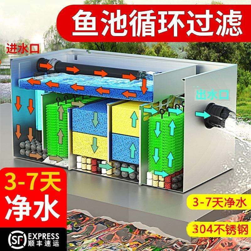 鱼池过滤器养水循环系统净化鱼塘设备养鱼室外户外大型水池垒德株
