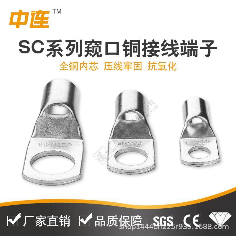 中连厂家SC窥口铜接线端子SC-25-8电线电缆线耳紫铜镀锡铜鼻子,电子元器件市场,其它元器件,淘宝优惠券,粉丝福利购,淘宝优惠卷