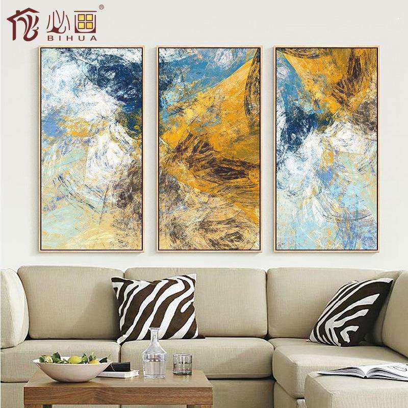 厂家玄关装饰画北欧客厅三联画抽象画酒店走廊挂画组合壁画
