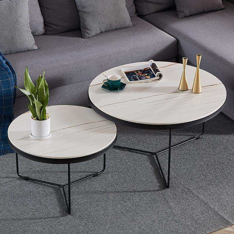 酒店轻奢岩板茶几组合北欧办公室圆形茶几家用客厅省空间大小茶几,电子元器件市场,其它元器件,淘宝优惠券,粉丝福利购,淘宝优惠卷