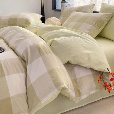 全棉水洗棉床上四件套纯棉床单被套学生宿舍三件套床笠款床品