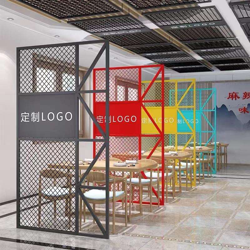 镂空铁艺屏风办公室餐客厅隔断墙简易自装吊顶装饰格栅围栏网
