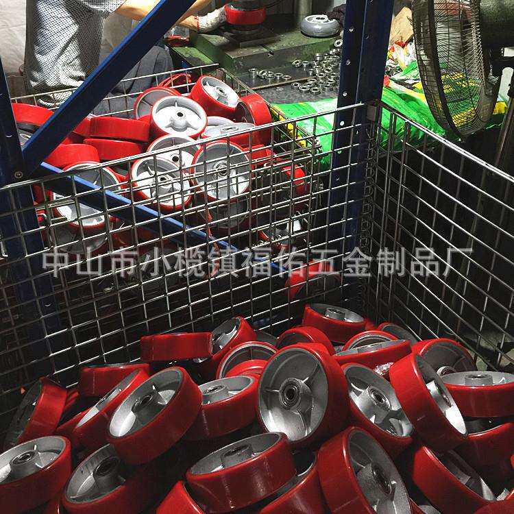 加厚重型尼龙脚轮6寸4寸5寸8寸定万向带刹车重型平板拖车手推车轮