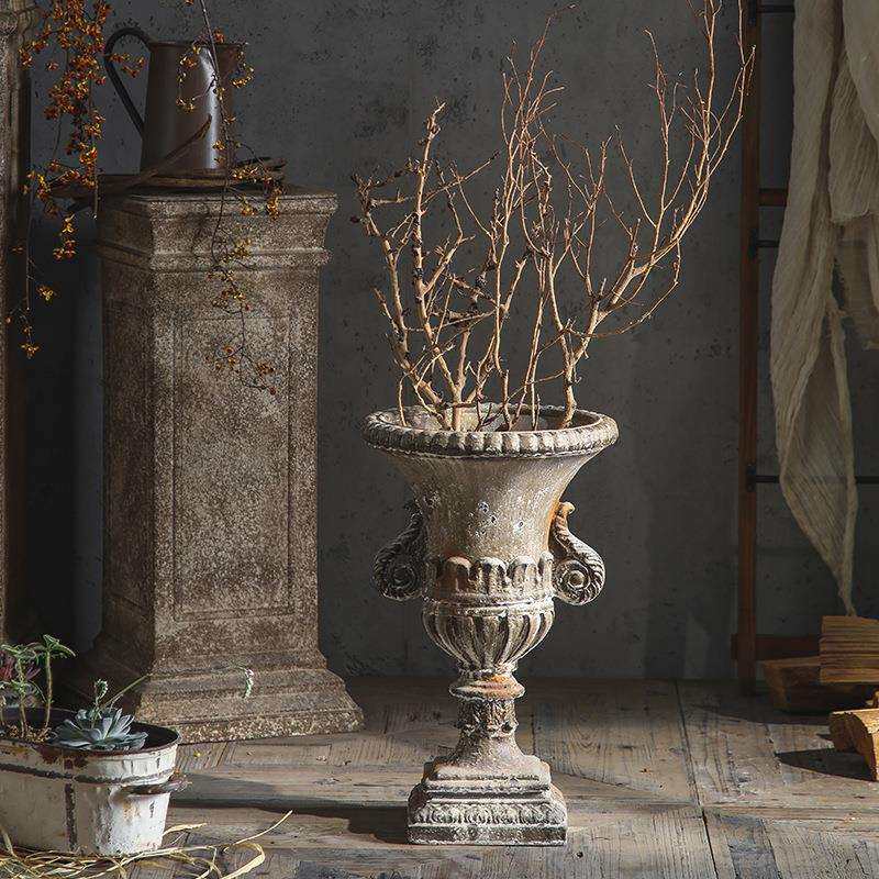 复古欧式罗马柱花盆庭院花园种植花器摄影婚庆路引道具落地大摆件