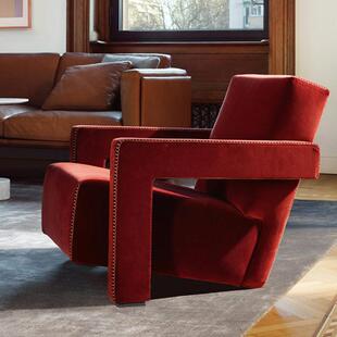 设计师实木北欧乌德勒单人沙发椅艺术简约阳台休闲布艺久坐扶手椅