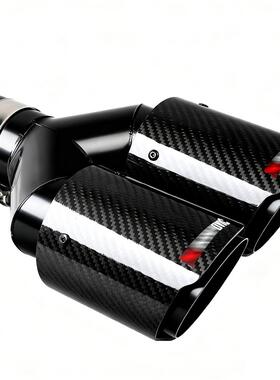 63-89mmAK蝎子碳纤双出口尾喉双出口Y型一出二不锈钢碳纤黑消声器