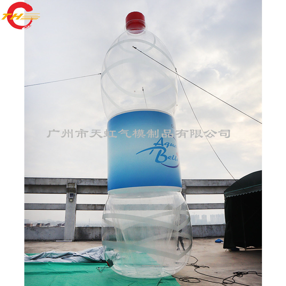 仿真大型饮料瓶罐充气模型PVC透明水瓶模型酒瓶咖啡奶茶瓶子