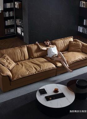 客厅超贵大坐深布艺沙发沙猫爪皮发科技布EGV小户型直排妃椅宽沙