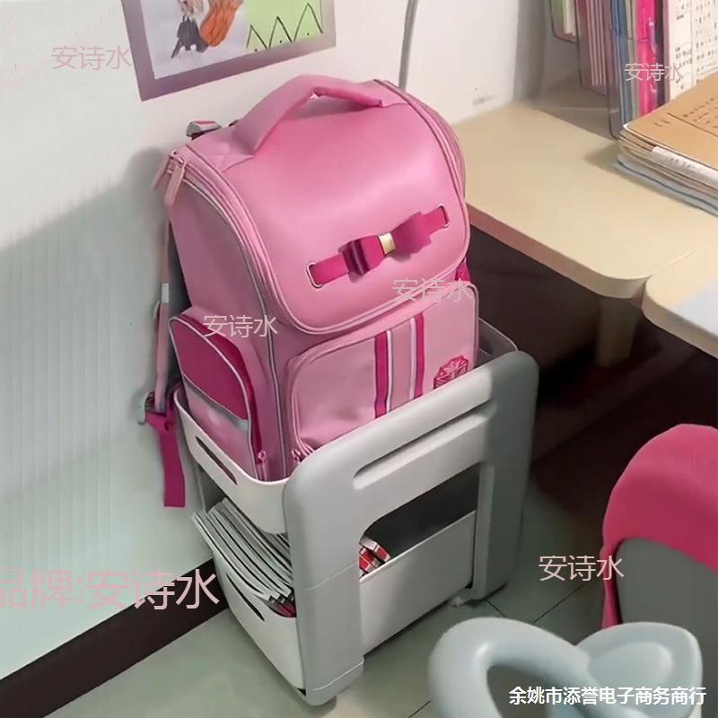 书包999swBET置物架架桌下柜可移动用放桌筐底带家轮小推车书收纳