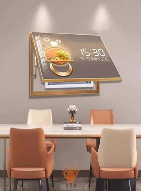 铝合框电表箱装饰画免打孔数显LEDBQ202406时钟挡遮客开金关电表