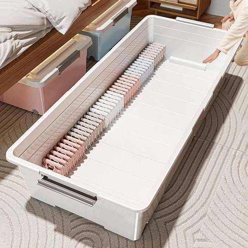 床无品牌/底收纳箱带滑放床下扁平容型抽盒屉式储物柜带轮整理大