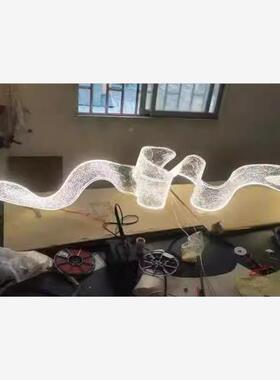 蝴蝶结飘计带高奢白色茶色飘带吊店灯台酒吧前设师酒奢华GDX简约