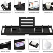 架木制浴制缸托盘黑色木浴置物简易木制浴缸储物架厂缸家516直供