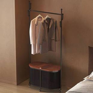 衣SYT帽落地卧室架中古式轻可移动仿藤编脏衣复篓古收纳挂奢衣架