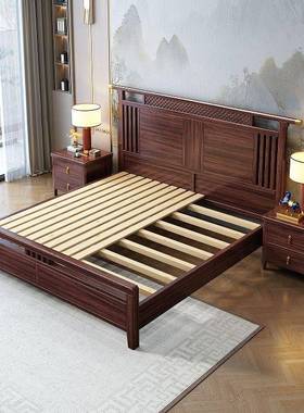 乌金木箱实木床新中压式.8m双人床UMN主卧婚床1.5m经1济型气高储
