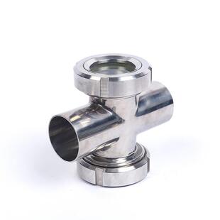 3通04/镜316不锈钢直管道法兰视生卫级十字型罐用967活接四通视镜