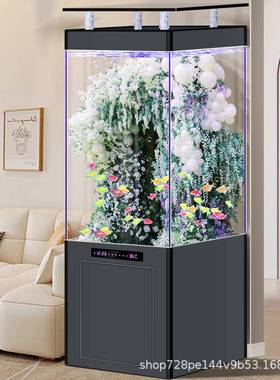 2025新款玻家用客大厅中小型鱼DLXFG-00缸超白水璃懒人免换族箱底