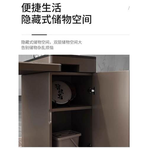 岩板茶桌小户客厅家公室轻奢阳台伸办缩功CMU夫泡茶桌型烧用水壶