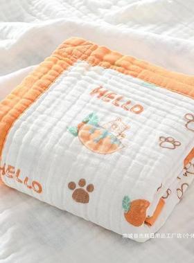 婴盖儿浴睡巾超柔吸水纯纱布幼棉儿园午包被新生儿毯asdd宝儿童毛