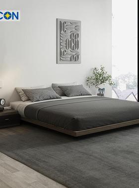 全米实木极简榻榻床宿主卧无床头民阁楼ZXE床矮床二胎亲子地落床