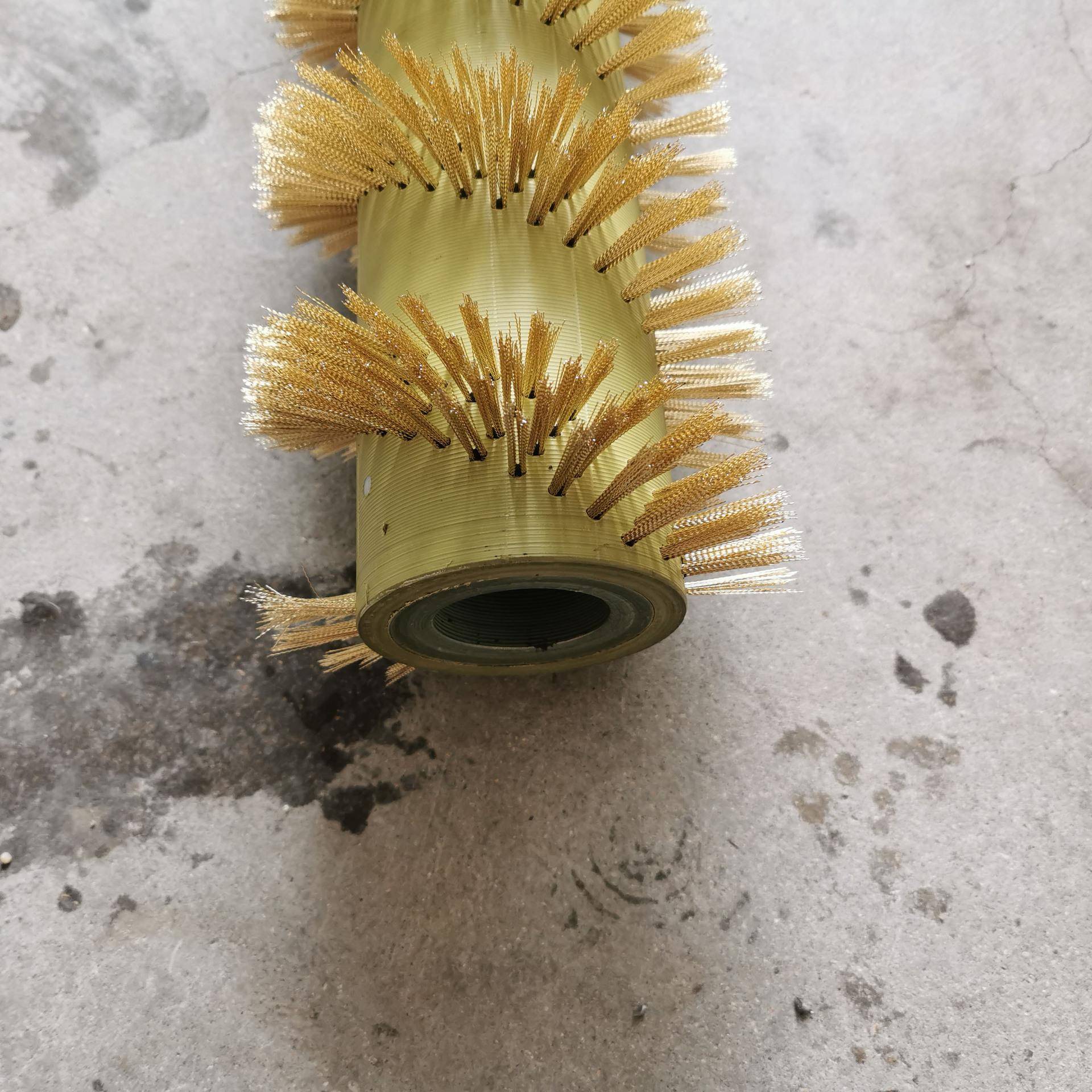 镀铜丝刷毛辊IRY除尘抛光打磨刷辊圆钢毛形圆柱刷清扫器除尘毛刷