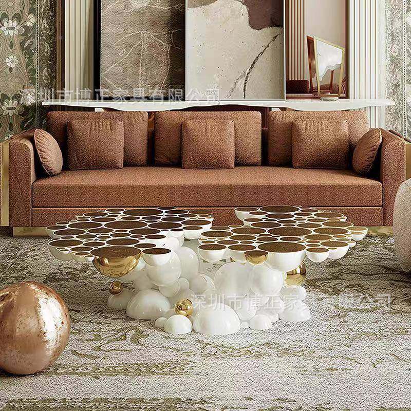 不锈SVB钢艺术气泡茶几奢现代轻别墅不高规则异形茶台端新款圆球,标准件/零部件/工业耗材,车间地垫,淘宝优惠券,粉丝福利购,淘宝优惠卷