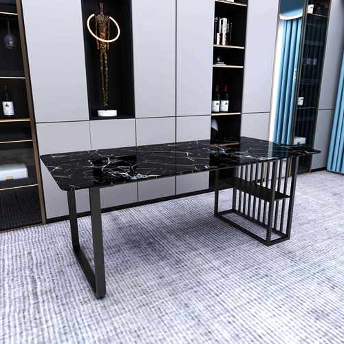 V轻奢岩板茶桌金属桌架腿架茶几大理支石餐桌脚大板桌脚金桌属办