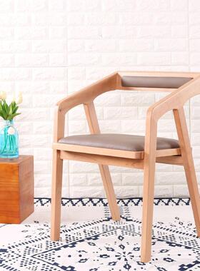 实木会议子牛总角椅统椅简餐FJO桌椅约办椅公书椅休闲椅茶桌椅官