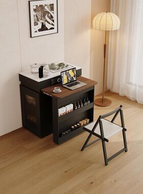 中古风岛台用餐桌椅家小40284户一体可伸缩折叠多型功桌能意式餐