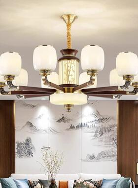 全铜吊灯客厅2餐025新中式式别墅复楼挑65602空吊灯木厅卧室书房