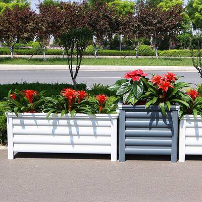 铝合金花箱QIL户外庭院花政槽盆道路护栏市花室外花种植箱景坛区