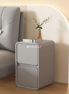 头柜小型窄轻小简床VLH现代实木超窄约奶油边柜卧室家用感奢收纳