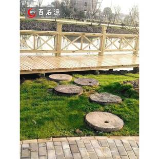 老磨盘盘旧166石磨碾老石器庭片院踏区步石景造景石铺路垫脚石汀