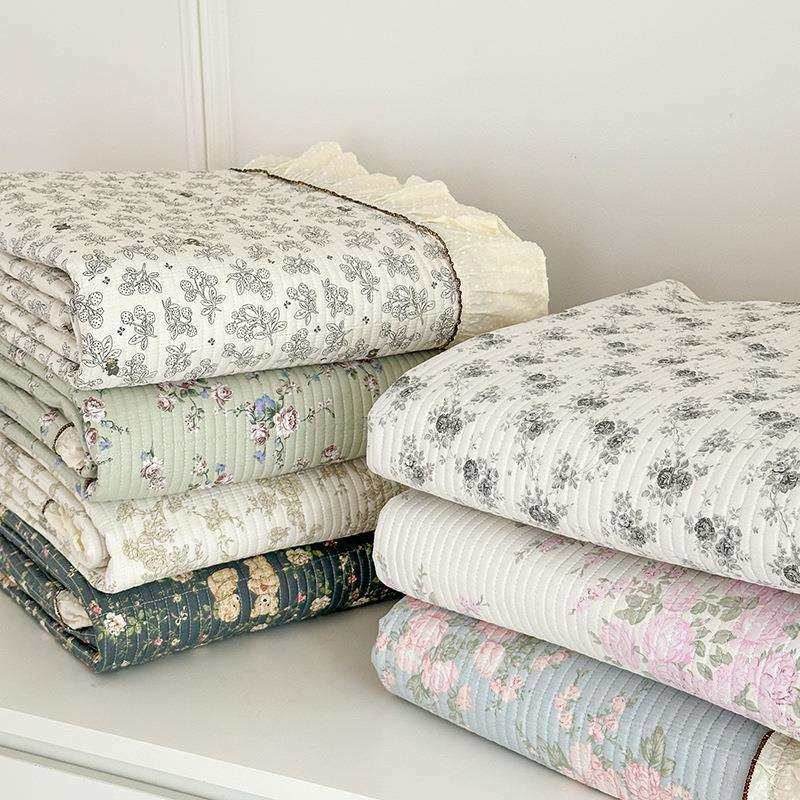 法式田园碎花小清新全棉花边床盖三件套高温砂洗夹棉绗缝防滑床单,农用物资,其他肥料,淘宝优惠券,粉丝福利购,淘宝优惠卷