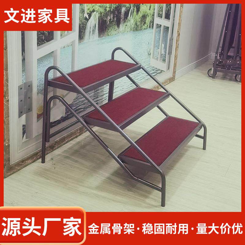 防滑舞台阶梯移动台阶二层四层舞台带扶手踏步阶梯三级台阶