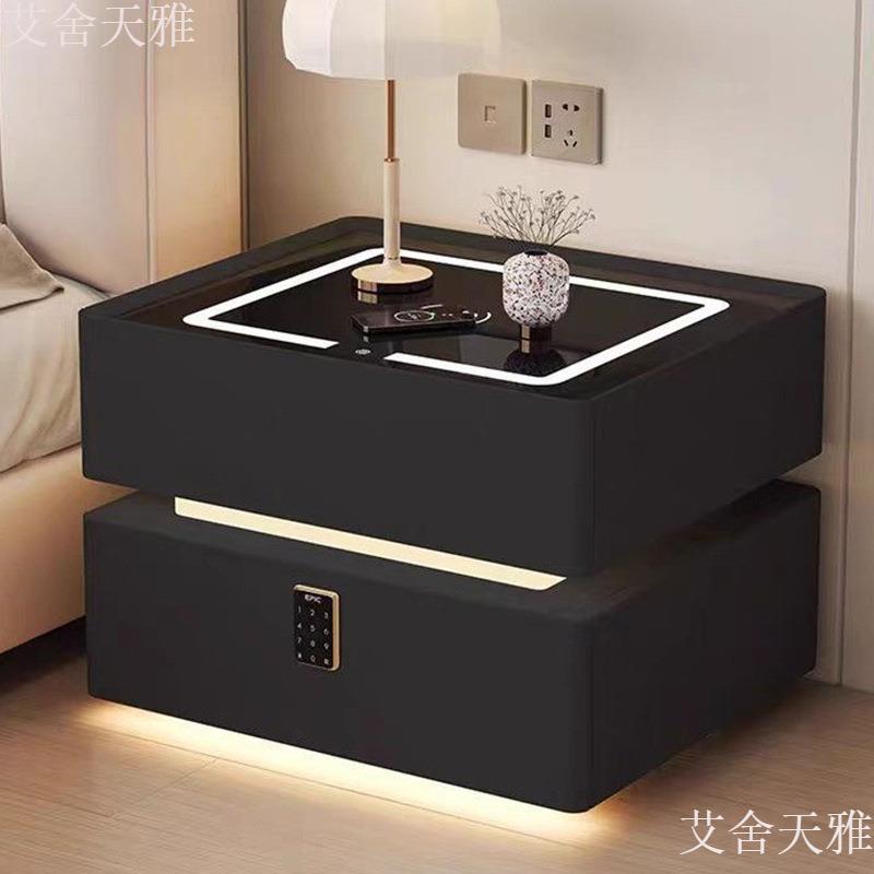 悬浮智能床头柜现代简约无线充电意式极简卧室家用创意网红床边柜