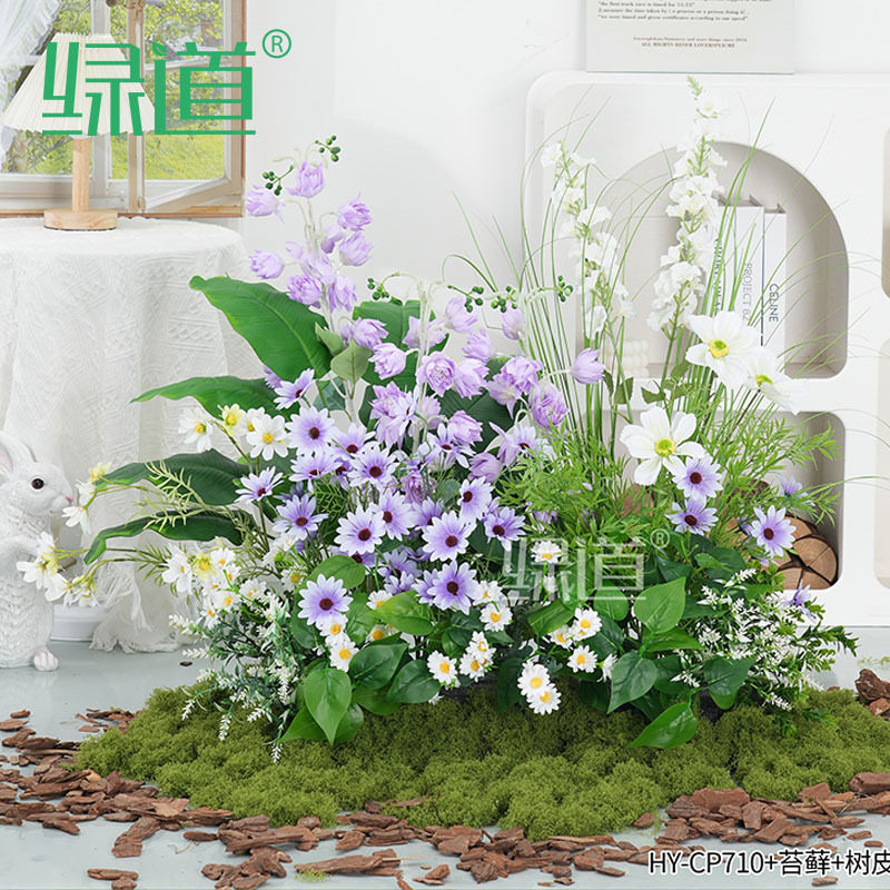 【HY-CP7】仿真花假花造景摆设绿植树皮苔藓景观室内外布置装饰摆