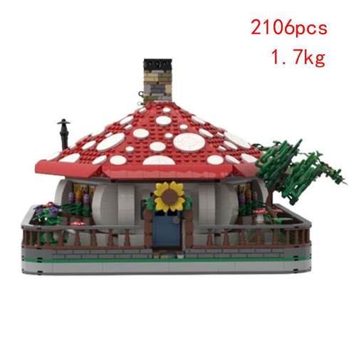3热卖小颗粒MOC-78784建筑蘑菇小屋拼装积木益智玩具模型摆件