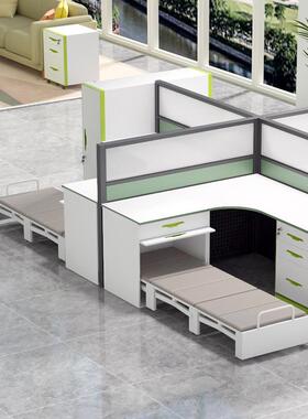 丰龙一抽上翻门床柜可折叠单人工位桌下隐藏床柜员工休息床