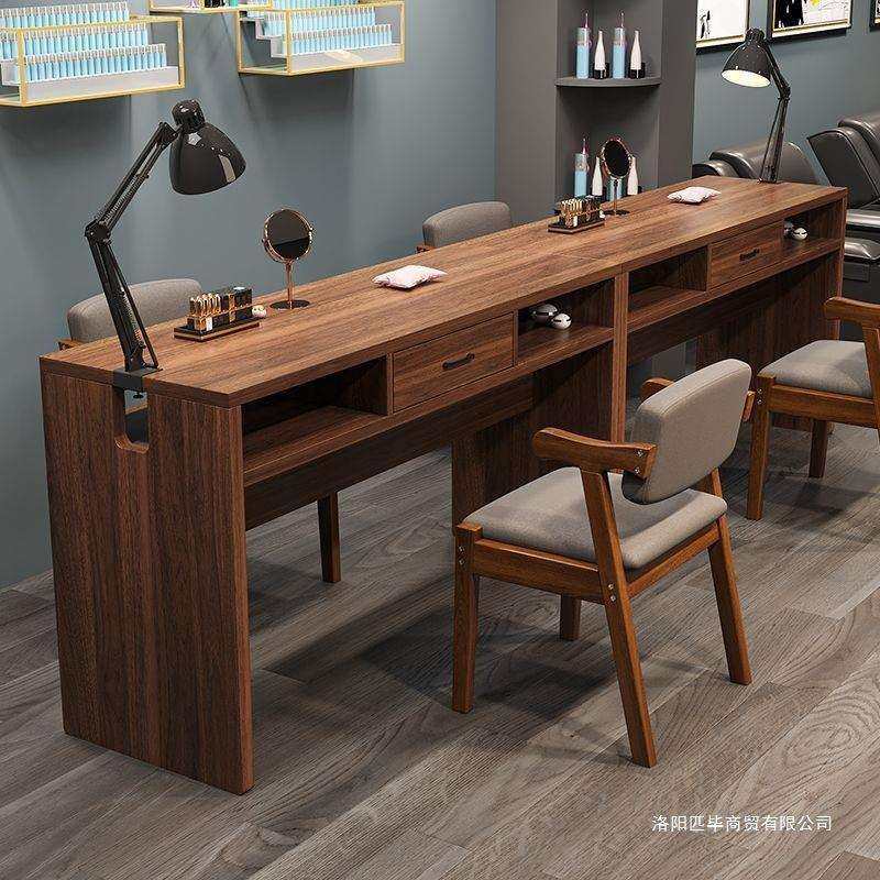 复古风轻奢美甲桌单双人实用夹灯美甲台美甲店专用桌简约双层收纳,电子元器件市场,其它元器件,淘宝优惠券,粉丝福利购,淘宝优惠卷