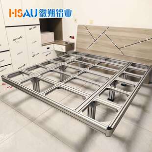 厂家直供铝合金床架简约双人排骨架床架铝型材铝合金床架无床头