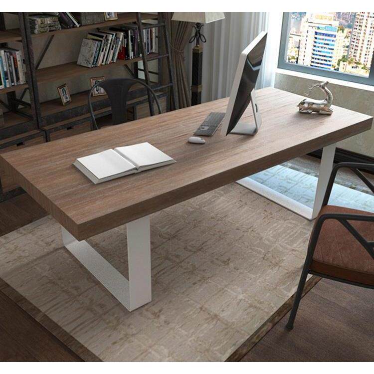 loft美式北欧咖啡餐桌椅实木家具原木复古创意铁艺餐桌书桌会议桌